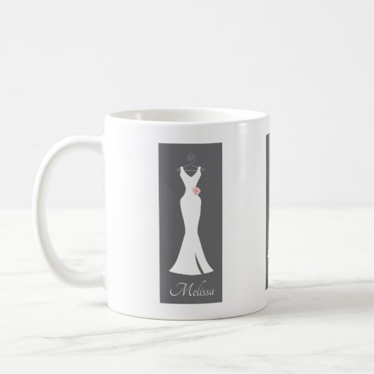 Elegantes White Gown on Gray - Stilvolles, einfach Kaffeetasse (Links)