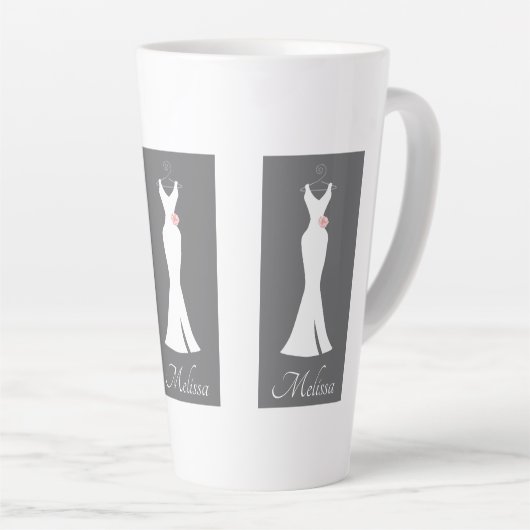 Elegantes White Gown on Gray - Stilvolles, einfach Milchtasse (Rechte Ecke)