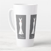 Elegantes White Gown on Gray - Stilvolles, einfach Milchtasse (Linke Ecke)