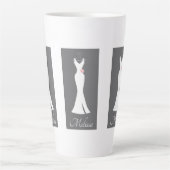 Elegantes White Gown on Gray - Stilvolles, einfach Milchtasse (Vorderseite)