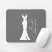Elegantes White Gown on Gray - Stilvolles, einfach Mousepad (Mit Mouse)