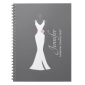 Elegantes White Gown on Gray - Stilvolles, einfach Notizblock (Vorderseite)