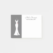 Elegantes White Gown on Gray - Stilvolles, einfach Post-it Klebezettel (Vorderseite)