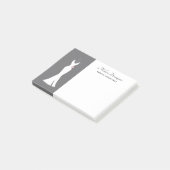 Elegantes White Gown on Gray - Stilvolles, einfach Post-it Klebezettel (angewinkelt)