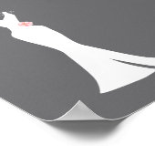 Elegantes White Gown on Gray - Stilvolles, einfach Poster (Ecke)