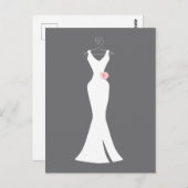 Elegantes White Gown on Gray - Stilvolles, einfach Postkarte (Vorne/Hinten)
