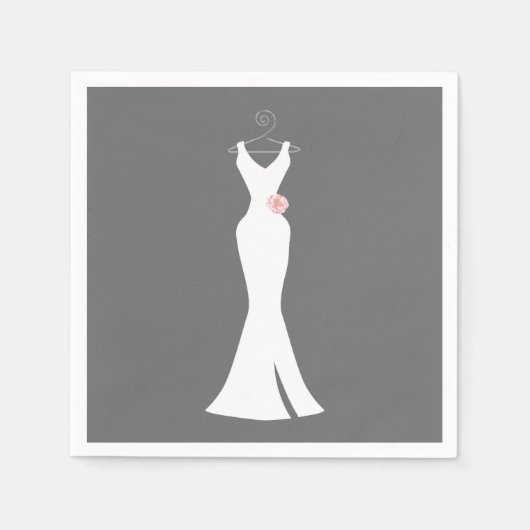 Elegantes White Gown on Gray - Stilvolles, einfach Serviette (Vorderseite)