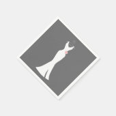 Elegantes White Gown on Gray - Stilvolles, einfach Serviette (Ecke)