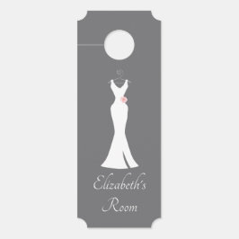 Elegantes White Gown on Gray - Stilvolles, einfach Türanhänger