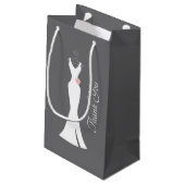 Elegantes White Gown on Gray - Stylish Vielen Dank Kleine Geschenktüte (Rückseite Schrägansicht)