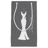 Elegantes White Gown on Gray - Stylish Vielen Dank Kleine Geschenktüte (Vorderseite)