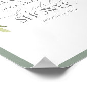 Elegantes White Gray Green Bridal Willkommen Poster (Ecke)