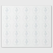 Elegantes White Gray Monogram Wedding Wrapping Pap Geschenkpapier (Flach)