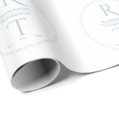 Elegantes White Gray Monogram Wedding Wrapping Pap Geschenkpapier (Rolleneckpunkt)