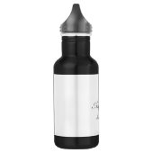 Elegantes White & Gray Monogramm Edelstahlflasche (Links)