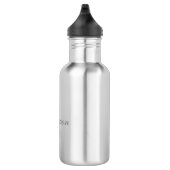 Elegantes White & Gray Monogramm Edelstahlflasche (Rechts)