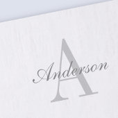 Elegantes White & Gray Monogramm Seidenpapier