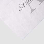 Elegantes White & Gray Monogramm Seidenpapier (Ausschnitt)