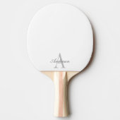 Elegantes White & Gray Monogramm Tischtennis Schläger (Vorderseite)