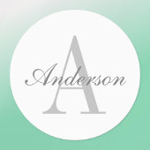 Elegantes White & Gray Monogramm | wasserdicht Etiketten