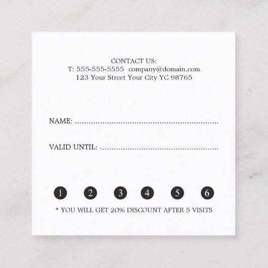 Elegantes White Heart Beauty Salon Treuekarte (Rückseite)