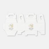 Elegantes White Heart Monogram B Wedding Gift Geschenkschachtel (Ungefaltet)