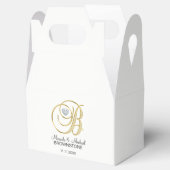 Elegantes White Heart Monogram B Wedding Gift Geschenkschachtel (Geöffnet)