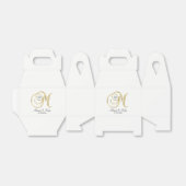 Elegantes White Heart Monogram M Wedding Gift Geschenkschachtel (Ungefaltet)