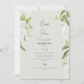 Elegantes White Hydrangea Beige Brautparty Einladung (Vorderseite)