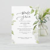 Elegantes White Hydrangea Brautparty Einladung (Stehend Vorderseite)