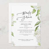 Elegantes White Hydrangea Brautparty Einladung (Vorne/Hinten)