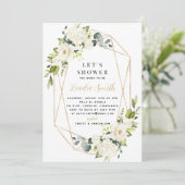 Elegantes White Hydrangea Brautparty Einladung (Stehend Vorderseite)