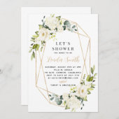 Elegantes White Hydrangea Brautparty Einladung (Vorne/Hinten)