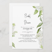 Elegantes White Hydrangea Brautparty Einladung (Vorne/Hinten)