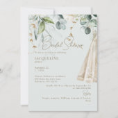 Elegantes White Hydrangea Dress Sage Brautparty Einladung (Vorderseite)