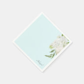 Elegantes White Hydrangea Seafoam Brautparty Serviette (Ecke)