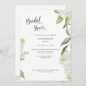 Elegantes White Hydrangea Weißes Brautparty Einladung (Vorne/Hinten)