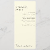 Elegantes White Hydrangea Yellow Wedding Program Menükarte (Rückseite)