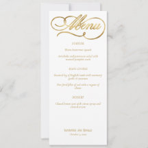 Elegantes White & Imitats Gold Calligraphy Wedding