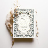 Elegantes White Iris Wedding Imitats in elegantem  Einladung