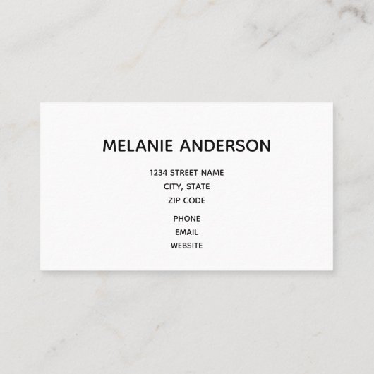Elegantes White Lace Black Script Visitenkarte (Rückseite)