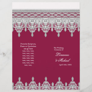 Elegantes White Lace Burgundy feierliches Hochzeit