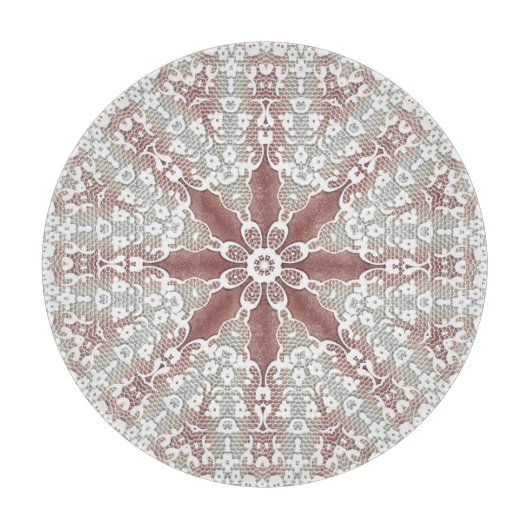 Elegantes White Lace Floral Cutting Board Schneidebrett (Vorderseite)