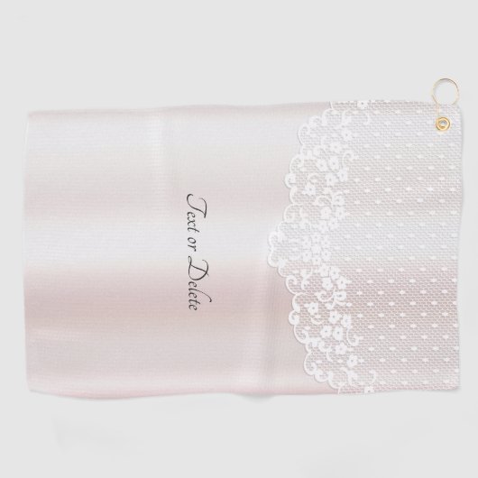 Elegantes White Lace Floral Golf Handtuch (Horizontal)
