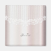 Elegantes White Lace Floral Magnet (Vorne)