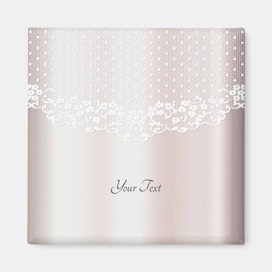 Elegantes White Lace Floral Magnet (Vorne)