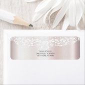 Elegantes White Lace Floral Rücksendetikett (Insitu)