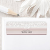 Elegantes White Lace Floral Rücksendetikett (Insitu)