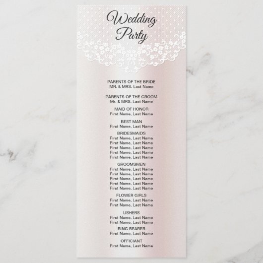 Elegantes White Lace Floral Wedding Program Programm (Rückseite)