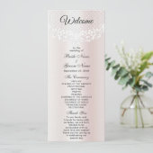 Elegantes White Lace Floral Wedding Program Programm (Stehend Vorderseite)